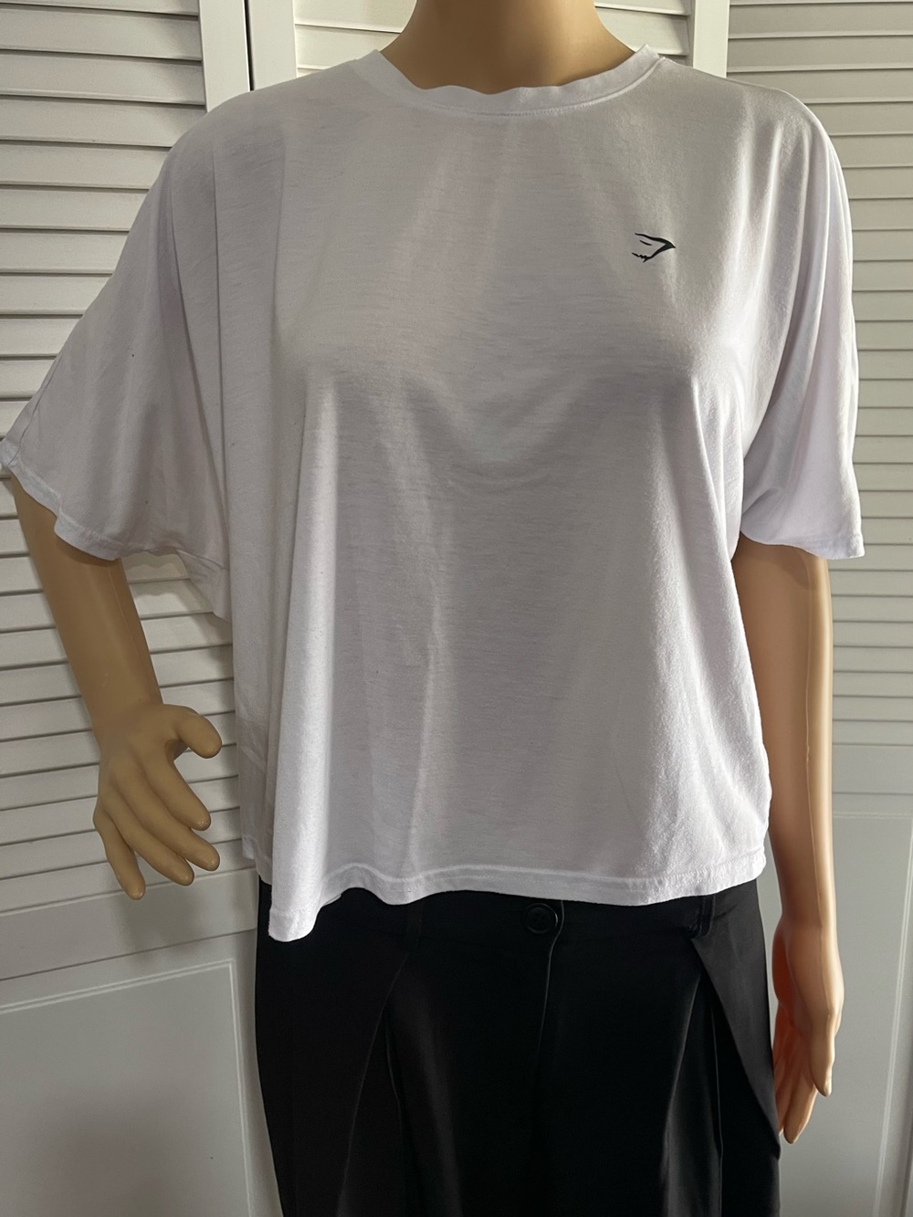 Gymshark White Short-Sleeve Crew Tee with Small Logo